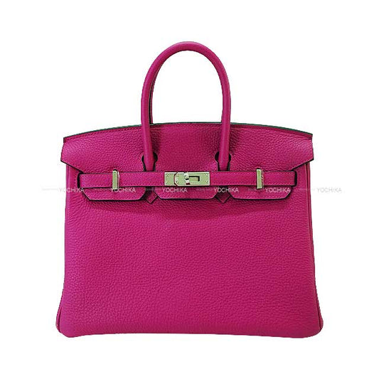 [Pre-loved] HERMES Handbag Birkin25 Rose Purple Veau Togo Silver HW Stamp C[LIKE NEW][Authentic]