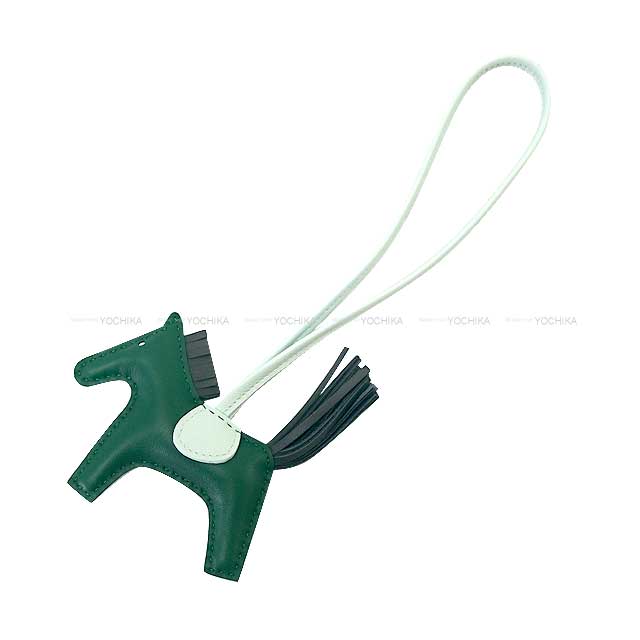 HERMES bag charm Rodeo PM Vert Moyen/Ardoise/Vert Peppermint Agneau Milo Stamp W[BRAND NEW][Authentic]