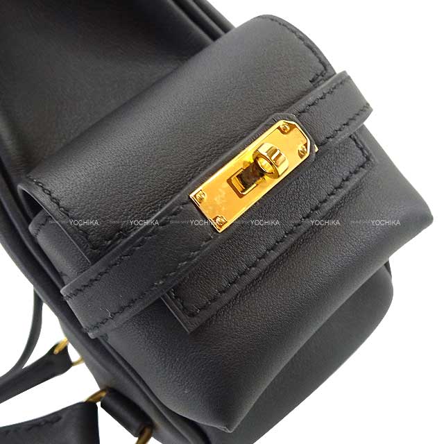 2024AW NEW HERMES Backpack/daypack/Ruck sack Kelly Jump Mini Noir (Black) Evercalf Gold HW Stamp W[BRAND NEW][Authentic]