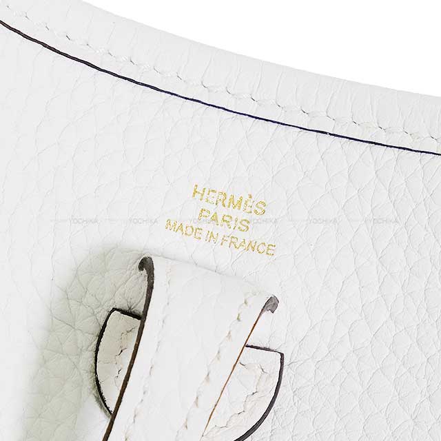 [Pre-loved] HERMES Shoulder bag Evelyne 16 TPM New White Taurillon Clemence Gold HW Stamp B[LIKE NEW][Authentic]