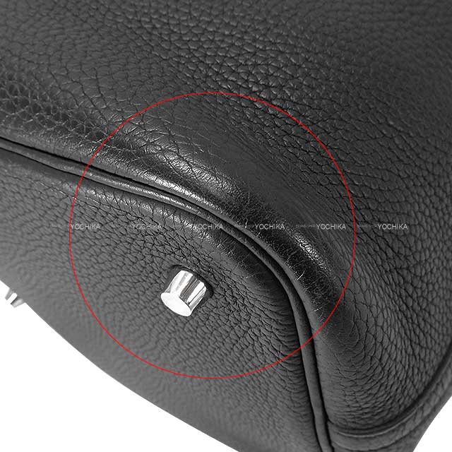 [Pre-loved] HERMES Handbag Picotin Lock 22 MM Noir (Black) Epsom Souple Silver HW Stamp C[USED SA][Authentic]