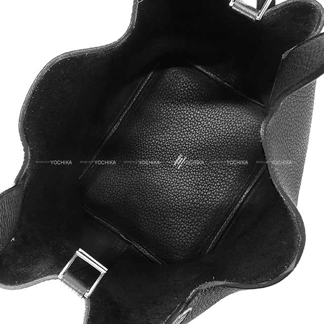 [Pre-loved] HERMES Handbag Picotin Lock 22 MM Noir (Black) Epsom Souple Silver HW Stamp C[USED SA][Authentic]