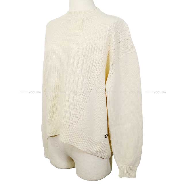 2024 SS HERMES Knit Crew-neck Long sleeve Circle tag 36 Silver HW[EXCELLENT][Authentic]