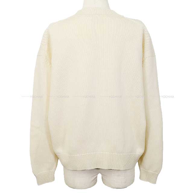 2024 SS HERMES Knit Crew-neck Long sleeve Circle tag 36 Silver HW[EXCELLENT][Authentic]