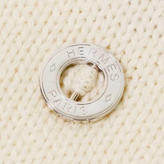 2024 SS HERMES Knit Crew-neck Long sleeve Circle tag #36 Silver HW[EXCELLENT][Authentic]