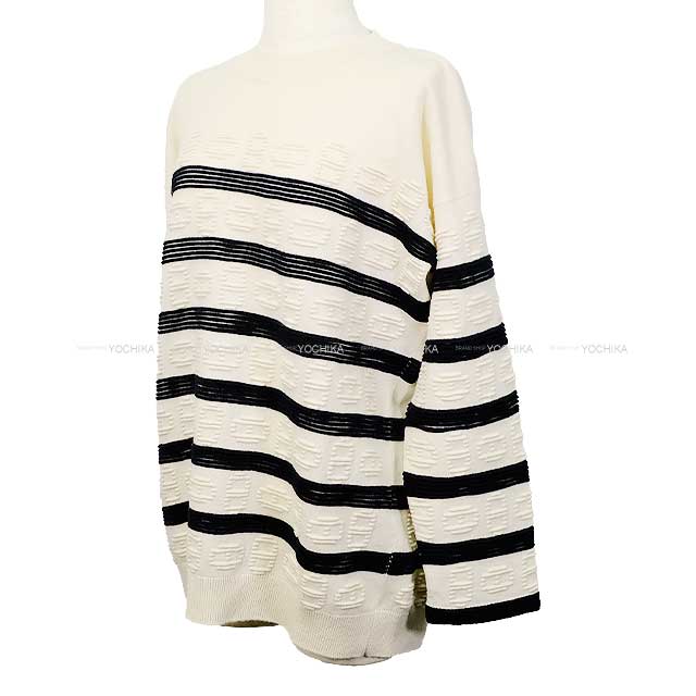 2023SS HERMES Sweater 3/4 Sleeve Knit Sweater Chaine D'Ancre Stripe 34[EXCELLENT][Authentic]