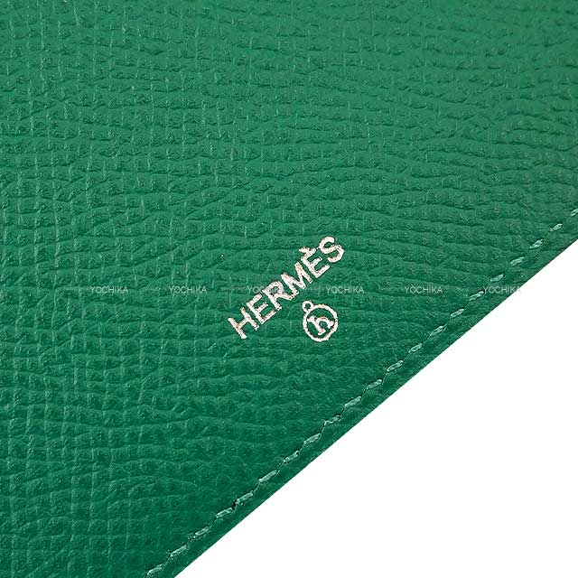 [Pre-loved] HERMES Pouch Flat Pouch Petit H Silkin Animal Cut Silk Wings Ebene/Vert Vertigo Taurillon Leather/Ever Grain[LIKE NEW][Authentic]