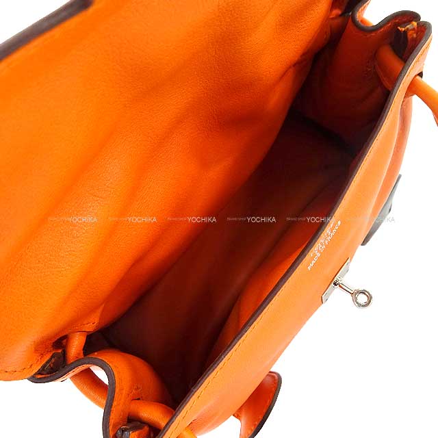 HERMES Handbag Kelly Doll Quelle Idole Orange Veau Gulliver Silver HW Stamp □D[EXCELLENT][Authentic]