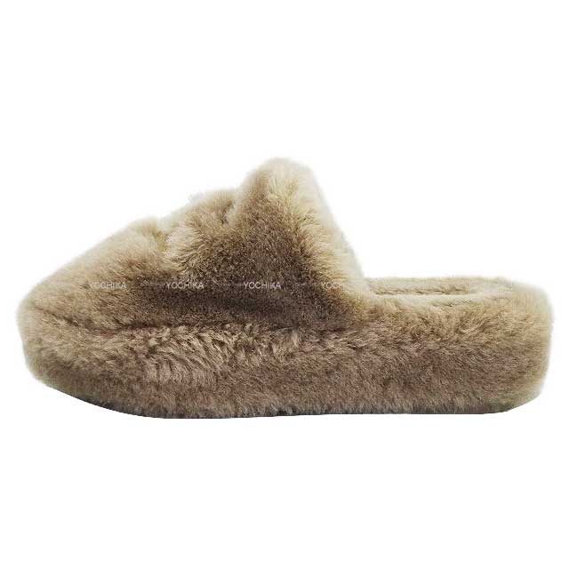 2024 AW NEW CHANEL sandals Fur COCO Mark slippers #35C Beige Mouton G45984[BRAND NEW][Authentic]