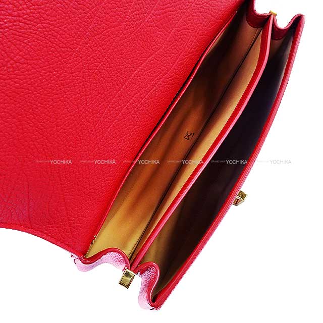 Delvaux Shoulder bag Le Mutin MM Outlet Red Crispy Calf Leather Gold HW[EXCELLENT][Authentic]