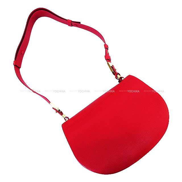 Delvaux Shoulder bag Le Mutin MM Outlet Red Crispy Calf Leather Gold HW[EXCELLENT][Authentic]