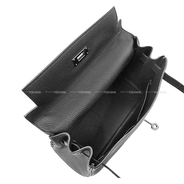 [Pre-loved] HERMES Shoulder bag Kelly28 Retourne Noir (Black) Veau Jonathan Silver HW Stamp Y[LIKE NEW][Authentic]