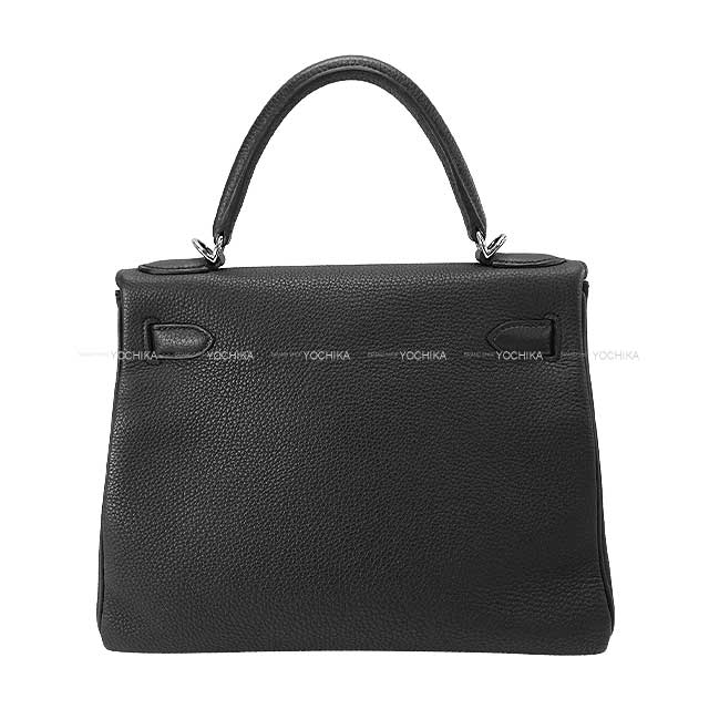 [Pre-loved] HERMES Shoulder bag Kelly28 Retourne Noir (Black) Veau Jonathan Silver HW Stamp Y[LIKE NEW][Authentic]