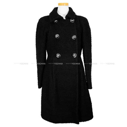 [Pre-loved] CHANEL Double Coat Capsule COCO Button Noir (Black) Wool 70%/Nylon 18%/Silk 12% P57660[USED SA][Authentic]