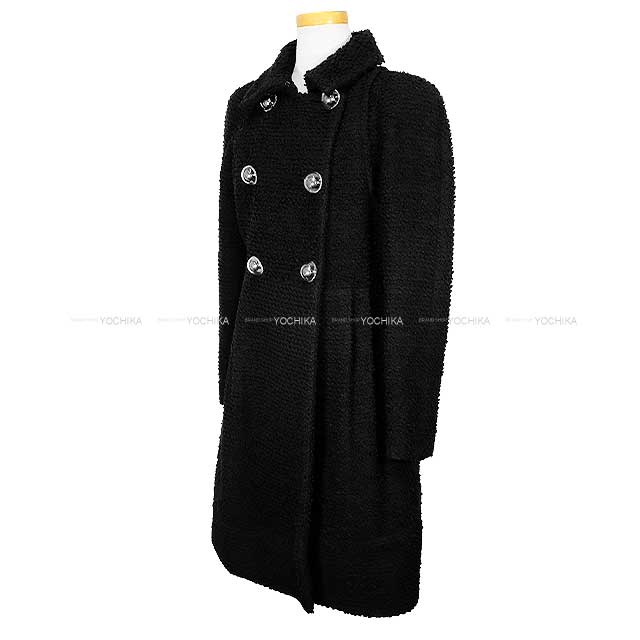 [Pre-loved] CHANEL Double Coat Capsule COCO Button Noir (Black) Wool 70%/Nylon 18%/Silk 12% P57660[USED SA][Authentic]