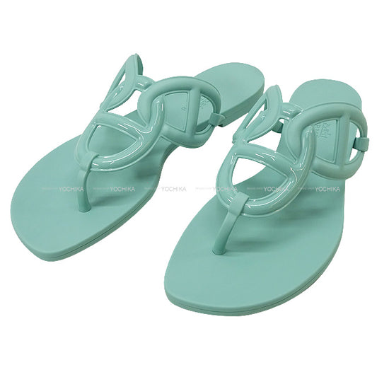 HERMES sandals Egerie #35 Vert Embrun Rubber 35[BRAND NEW][Authentic]