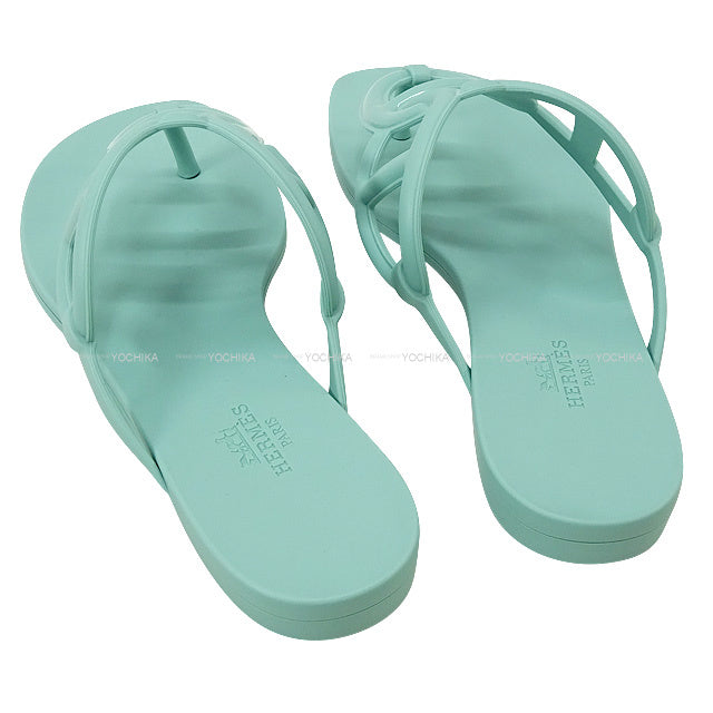 HERMES sandals Egerie #35 Vert Embrun Rubber 35[BRAND NEW][Authentic]