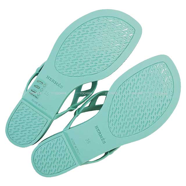 HERMES sandals Egerie #35 Vert Embrun Rubber 35[BRAND NEW][Authentic]