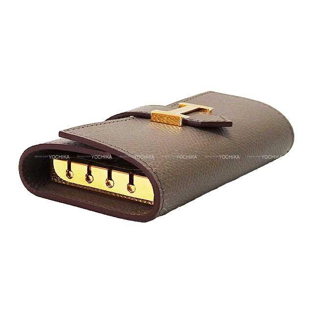 HERMES key case Bearn Key Case Etain Veau Epsom Gold HW Stamp Z[EXCELLENT][Authentic]