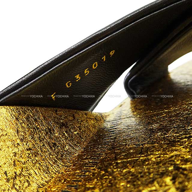 CHANEL sandals COCO Mark cross strap Flat mule Noir (Black)/Gold Lambskin Black HW 19AG35019[EXCELLENT][Authentic]