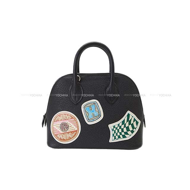 100th Anniversary Edition HERMES Shoulder bag Bolide 1923 20 mini Pique Colle Noir (Black) Chevre Myzore/Veau Swift Silver HW Stamp W[BRAND NEW][Authentic]