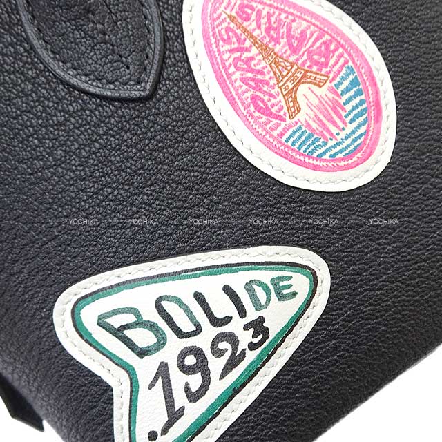 100th Anniversary Edition HERMES Shoulder bag Bolide 1923 20 mini Pique Colle Noir (Black) Chevre Myzore/Veau Swift Silver HW Stamp W[BRAND NEW][Authentic]