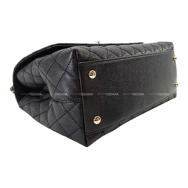 CHANEL Handbag Matelasse COCO Handle 29 Top Handle Flap Chain Noir (Black)/Bordeaux Graind Calf(Caviarskin) Champagne Gold HW A92991[BRAND NEW][Authentic]