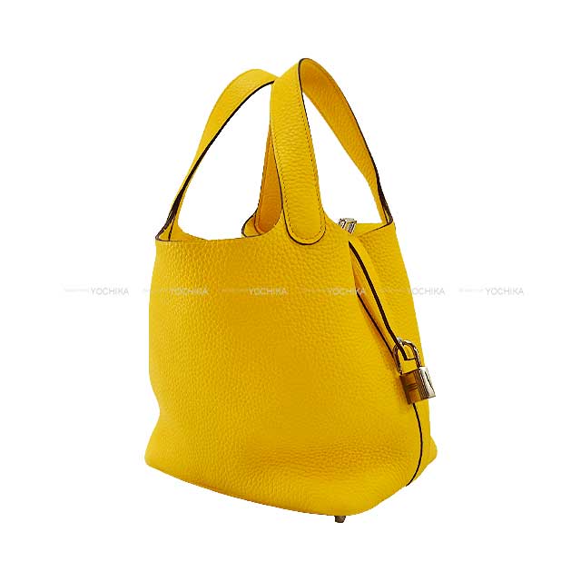 [Pre-loved] HERMES Handbag Picotin Lock 18 PM Jaune de Naples Taurillon Clemence Silver HW Stamp Z[LIKE NEW][Authentic]