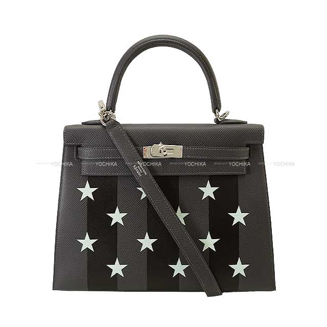 2024AW Limited HERMES Shoulder bag Kelly25 Sellier Casaque Etoilee Ardoise/Noir (Black)/Vert Peppermint Veau Epsom/Veau Tadelakt/Chevre Myzore Silver HW Stamp W[BRAND NEW][Authentic]