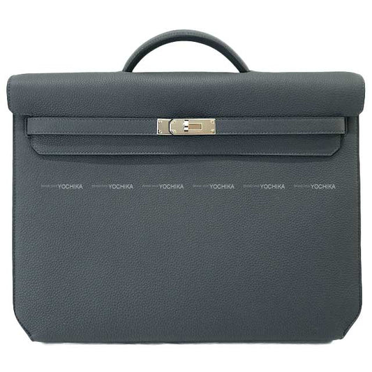 HERMES Briefcase Kelly Depeche 36 Gris Misty Veau Jonathan Silver HW Stamp W[EXCELLENT][Authentic]