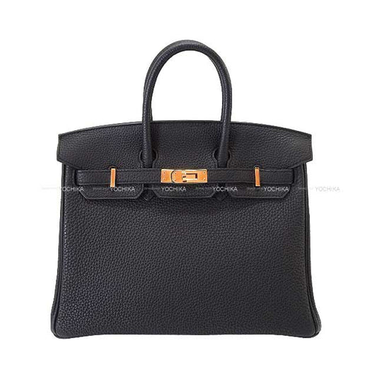 [Pre-loved] HERMES Handbag Birkin25 Noir (Black) Veau Togo Rose Gold HW Stamp Y[LIKE NEW][Authentic]