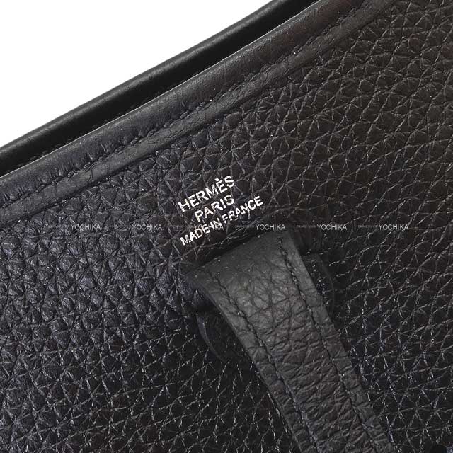 [Pre-loved] HERMES Shoulder bag Evelyne 16 TPM Noir (Black) Epsom Souple Silver HW Stamp U[LIKE NEW][Authentic]