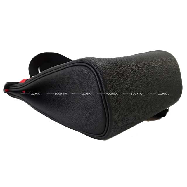 HERMES Shoulder bag Hac a Dos PM Special order HSS Noir (Black)/Rouge Casaque Veau Jonathan Silver HW Stamp W[BRAND NEW][Authentic]