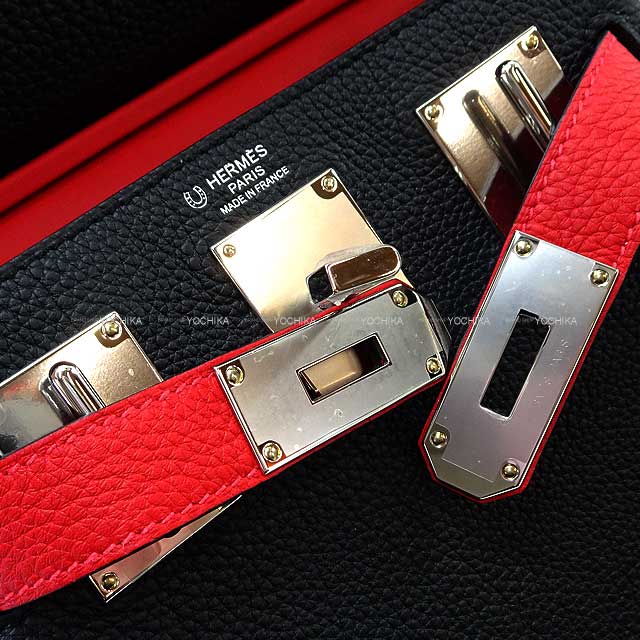 HERMES Shoulder bag Hac a Dos PM Special order HSS Noir (Black)/Rouge Casaque Veau Jonathan Silver HW Stamp W[BRAND NEW][Authentic]