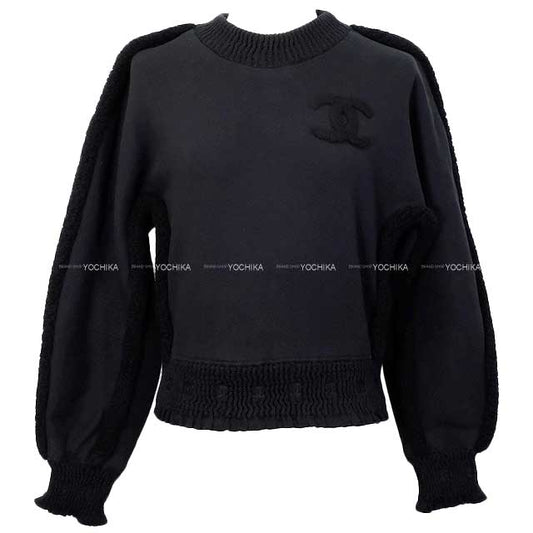 CHANEL Sweat COCO ロゴ Boa Noir (Black) Cotton 34 P78920[EXCELLENT][Authentic]