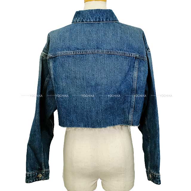 MIUMIU Denim jacket Denim blouson jacket Navy Cotton 36 GWB148[EXCELLENT][Authentic]