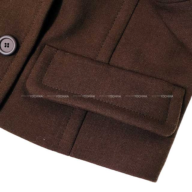 MIUMIU Double-breasted Natte jacket Dark Brown Virgin wool 40[EXCELLENT][Authentic]