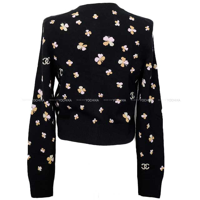 2024 SS NEW CHANEL Cardigan Flower COCO Mark Noir (Black) Cashmere 34 P76929[BRAND NEW][Authentic]