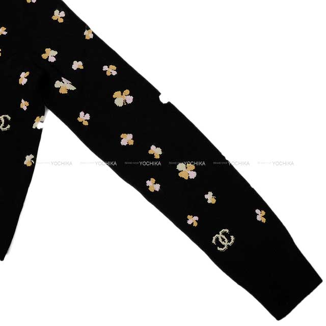 2024 SS NEW CHANEL Cardigan Flower COCO Mark Noir (Black) Cashmere 34 P76929[BRAND NEW][Authentic]