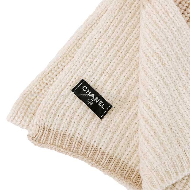 2024 AW New CHANEL muffler Coco mark Beige Cashmere[BRAND NEW][Authentic]