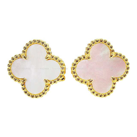 [Pre-loved] Van Cleef & Arpels earrings Vintage Alhambra K18YG/Mother of Pearl VCARA44100[LIKE NEW][Authentic]