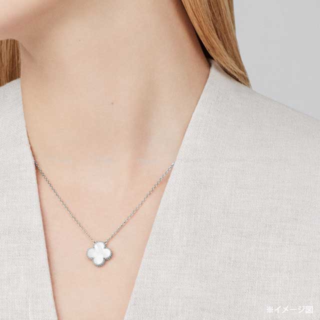 [Pre-loved] Van Cleef & Arpels necklace Vintage Alhambra Pendant K18WG/Mother of Pearl VCARF48700[LIKE NEW][Authentic]