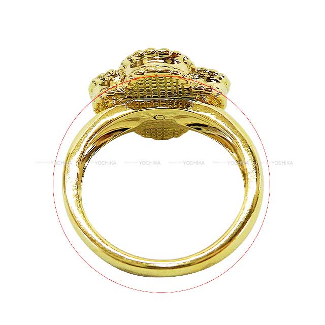 [Pre-loved] Van Cleef & Arpels ring Vintage Alhambra ＃52 K18YG/Onyx/diamond #52 VCARA41000[LIKE NEW][Authentic]
