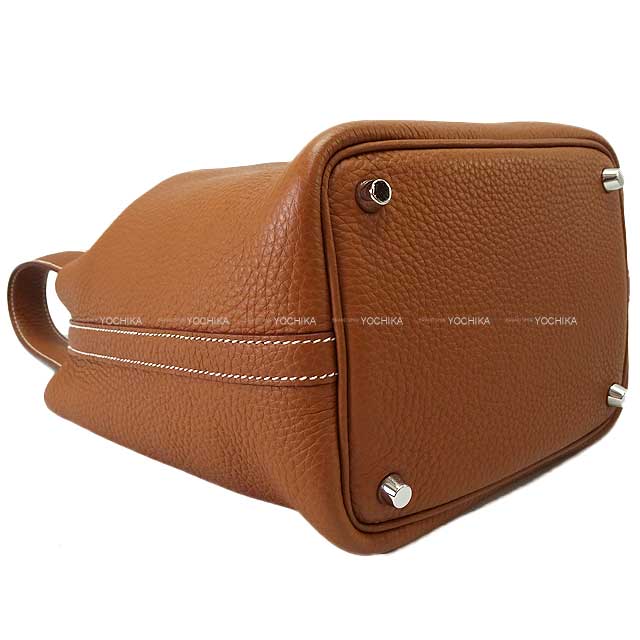 HERMES Handbag Picotin Lock 18 PM Gold Taurillon Clemence Silver HW Stamp X[EXCELLENT][Authentic]