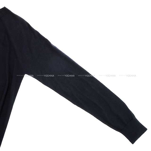 2021 SS HERMES Sweater Men's round neckline Navy Cotton/cashmere/wool[EXCELLENT][Authentic]
