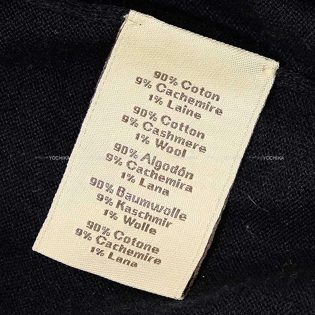 2021 SS HERMES Sweater Men's round neckline Navy Cotton/cashmere/wool[EXCELLENT][Authentic]