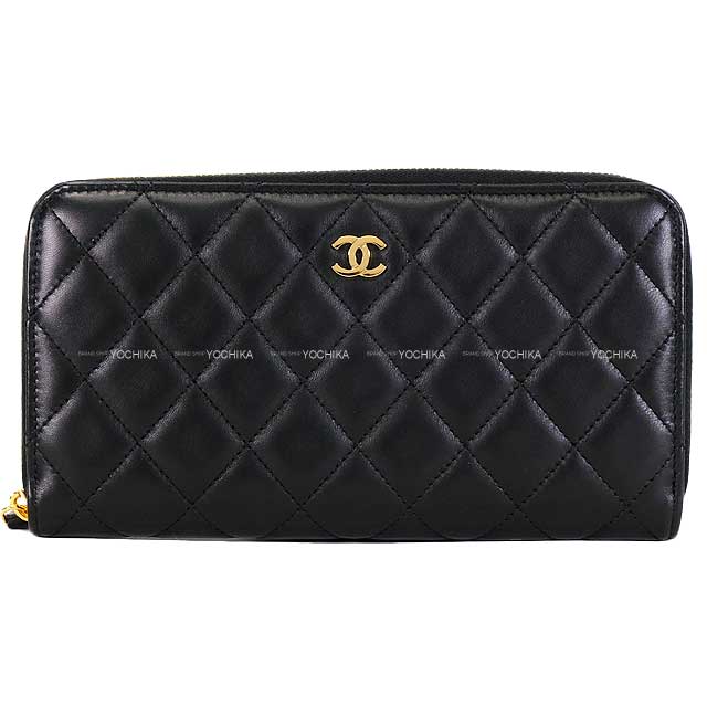 CHANEL long wallet Matelasse Coco Mark Round Zipper with Back Pocket Noir (Black)/Bordeaux Lambskin Gold HW AP0242[EXCELLENT][Authentic]