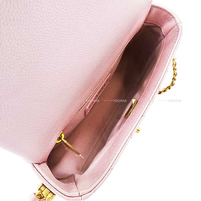 [Pre-loved] 2022AW CHANEL Shoulder bag Matelasse COCO Mark iridescent Metallic lilac Graind Calf(Caviarskin) Mat Gold HW AS2855[LIKE NEW][Authentic]