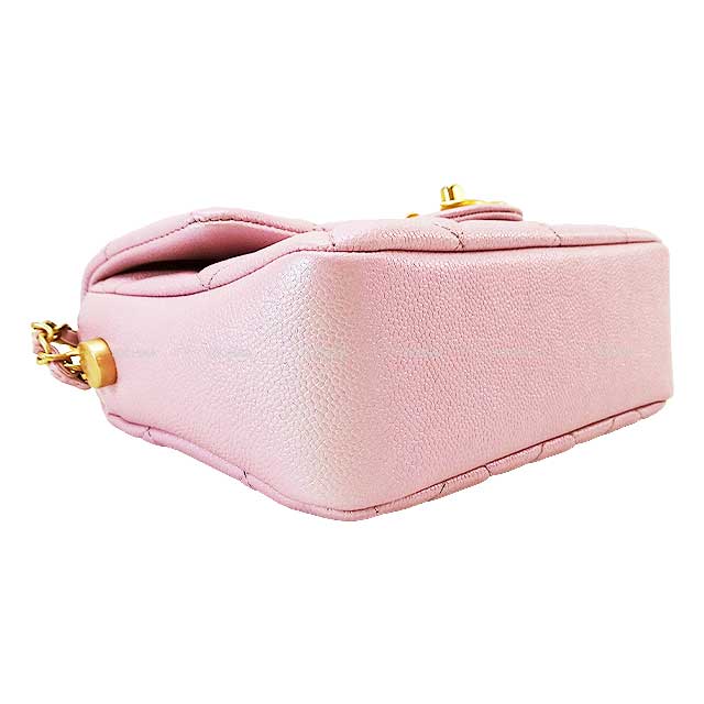 [Pre-loved] 2022AW CHANEL Shoulder bag Matelasse COCO Mark iridescent Metallic lilac Graind Calf(Caviarskin) Mat Gold HW AS2855[LIKE NEW][Authentic]