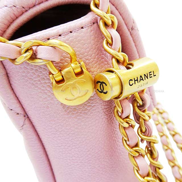 [Pre-loved] 2022AW CHANEL Shoulder bag Matelasse COCO Mark iridescent Metallic lilac Graind Calf(Caviarskin) Mat Gold HW AS2855[LIKE NEW][Authentic]